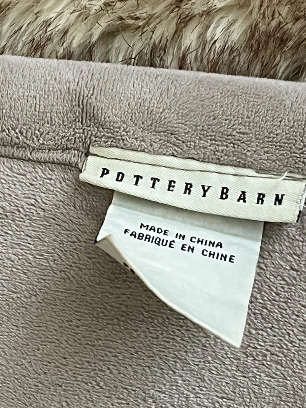 POTTERY BARN Taupe / Cream / Rust Ombre Faux Fur Throw